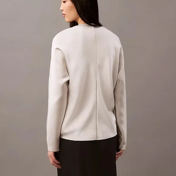 Satin V-Neck Blouse - Picture 3 of 12